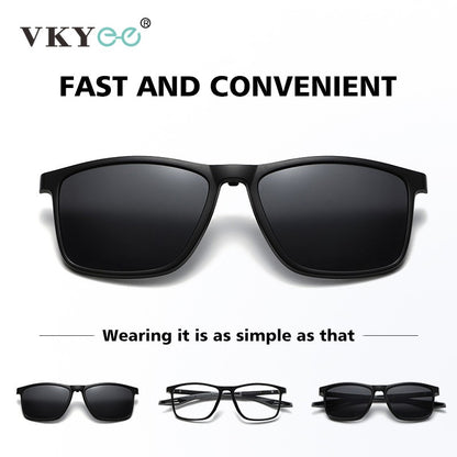 VICKY New Magnetic Clip-On Polarized Sunglasses Men Driving Night Vision Anti Blue Light Reading Glasses Women Prescription 3310