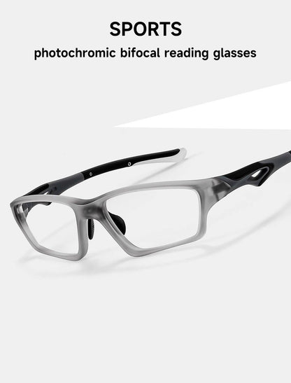 Sports Bifocal Reading Glasses Man Photochromic Anti-blue Light +1.0 To +4.0 TR90 Frame Eyeglasses High Quality Eyewear Readers
