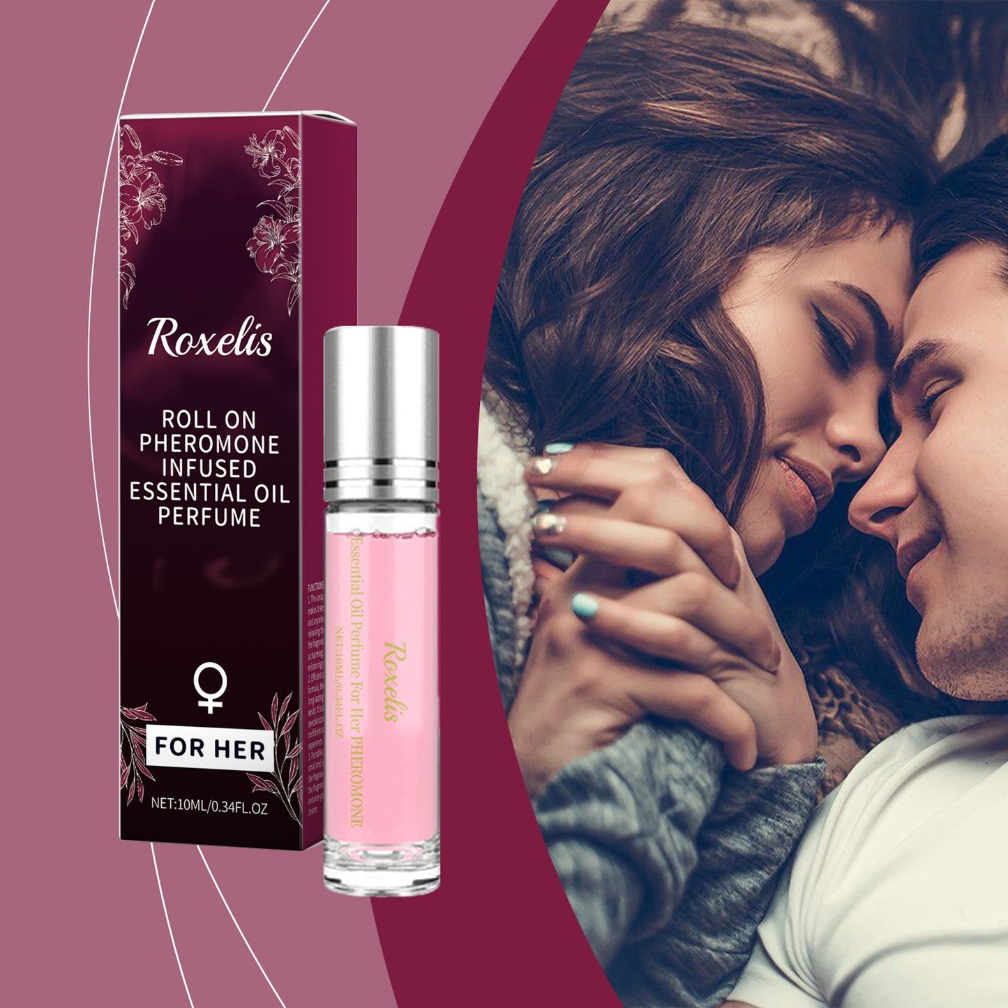 Roxelis Women Ball Perfume Natural Fresh Scent Elegant Charming Lasting Fragrant Ball Design Portable Perfume Skin-Friendly