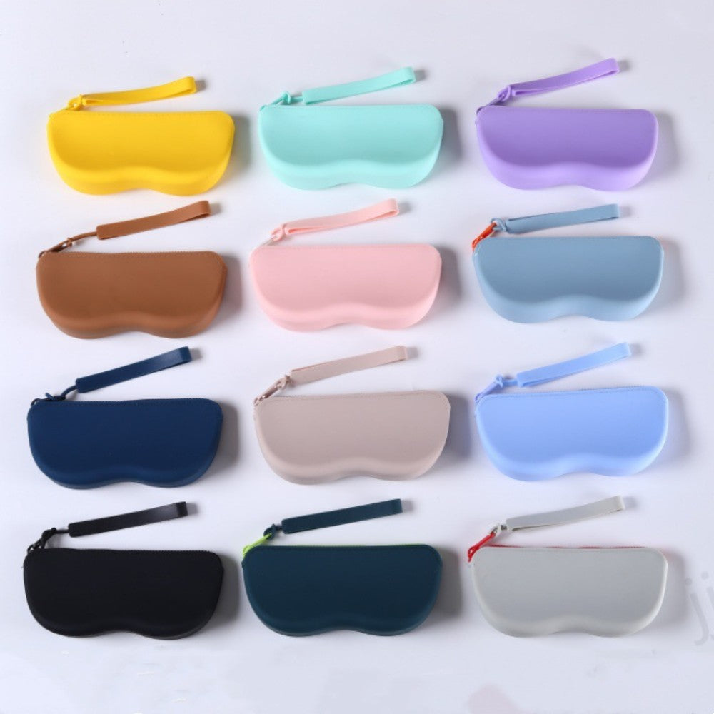 Soft Silicone Zipper Glasses Bag Storage Waterproof Bag Cosmetic Coin Bag for Women Girls Dustproof Glasses Box