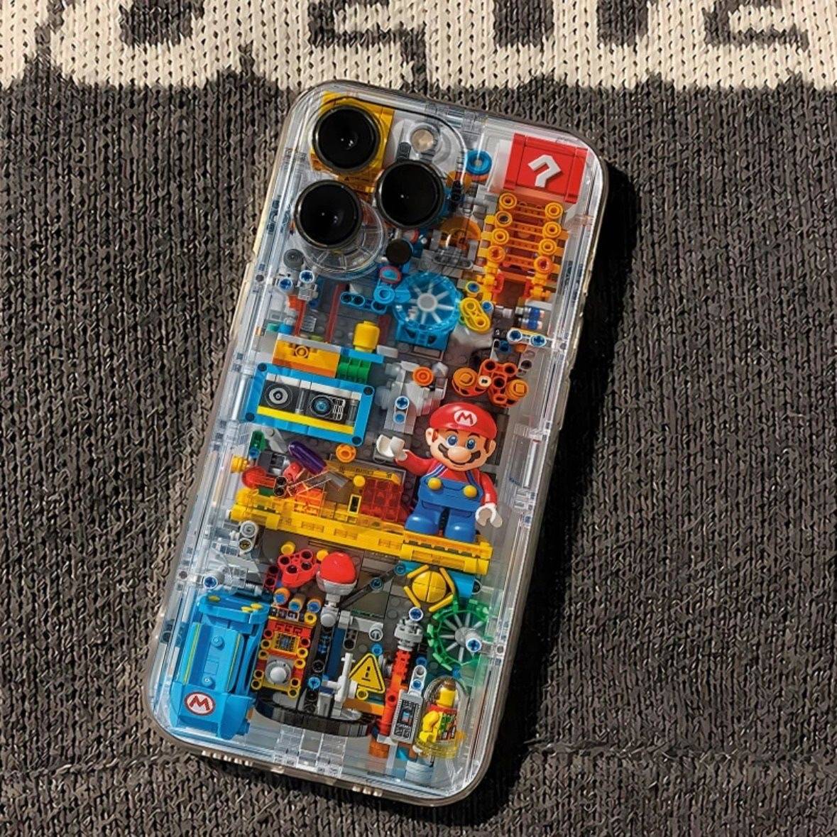 Fashion Building Blocks M-Marios Phone Case For iPhone 17 16 15 14 13 12 11 Mini Pro Max XR XSMax 8 Plus SE20 Transparent Cover