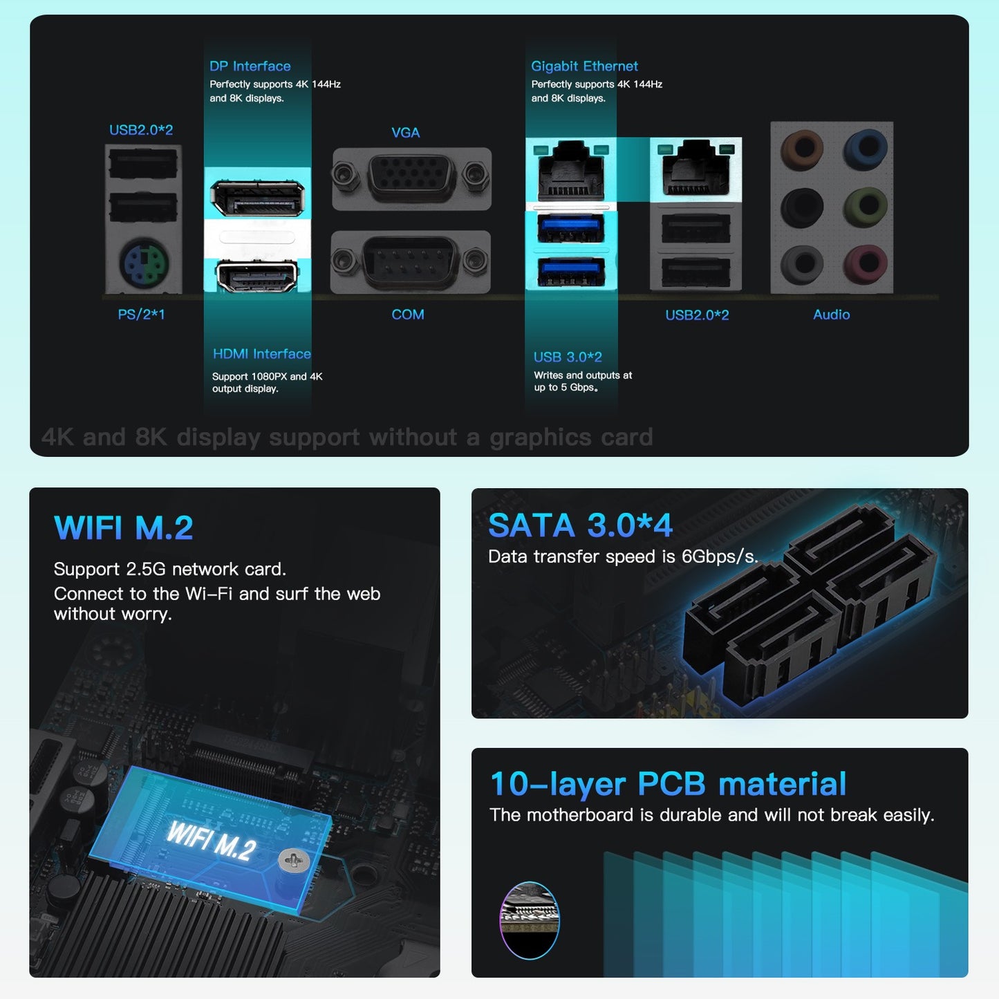 MACHINIST H97 STRONG Motherboard LGA1150 support Support Intel Core i7/i5/i3/E3 DDR3 Mini-ATX VGA/HDMI/DP/COM Dual LAN WIFI M.2