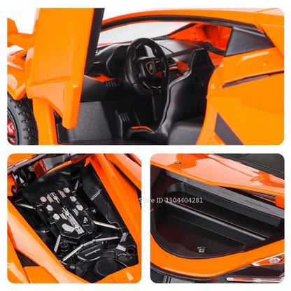 1:24 Lambor Revuelto Bolide Alloy Diecast Cars Model Toys with Sound Light Pull Back Doors Opened Miniature Sports Car Boy Gifts
