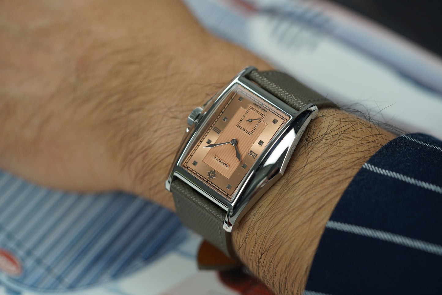 FARASUTE Creative Manual Square Customized Mechanical Movement Watch Men Luxury Sapphire Glass Small Second Wristwatches reloj