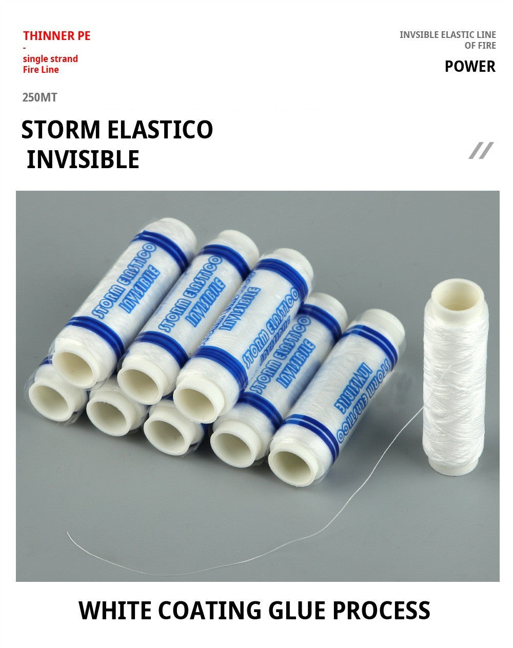 Linha de pesca elástica de alta resistência 0,2 mm 250 m Linha de isca de pesca invisível Fio elástico Linha de pesca Material de pesca