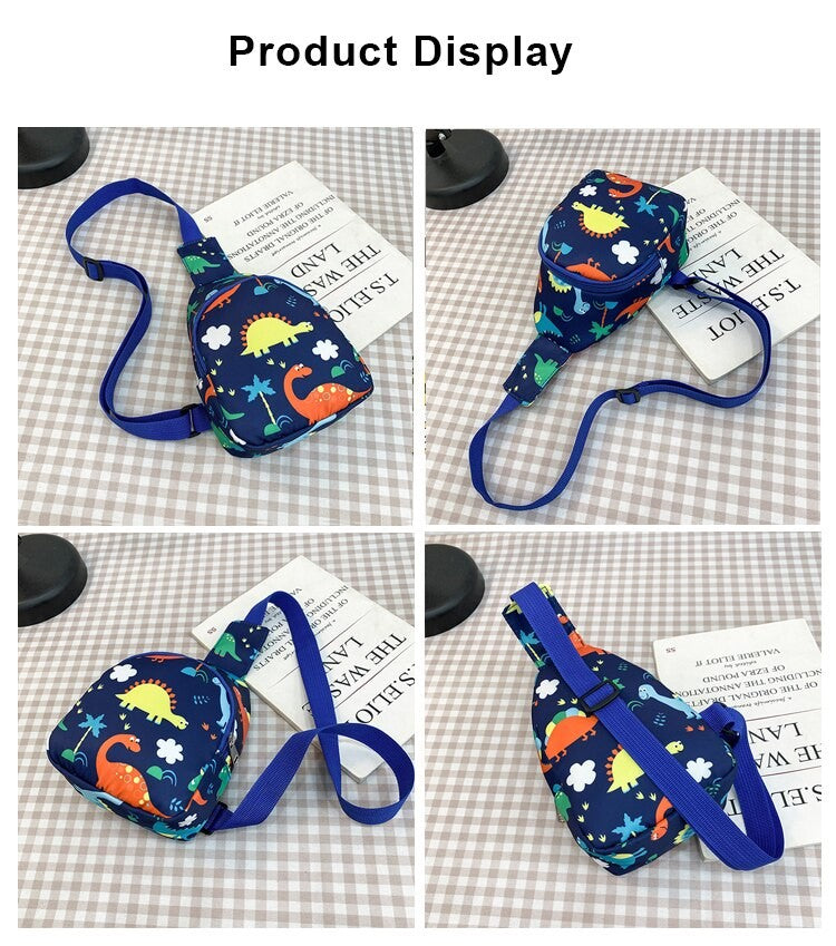 Bolsas de Ombro de Dinossauro Fofas Infantis Bolsas de Peito Casuais Novas para Meninas e Meninos Porta-Moedas de Nylon Bolsas Pequenas a Tiracolo