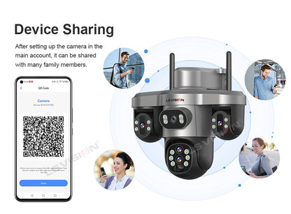 LS VISION 20MP 10X Optical Zoom Three PTZ Lens Solar Camera Outdoor WiFi/4G Three Screen Auto Tracking Security Cameras V380 Pro