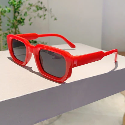 New Men Vintage Rectangle Frame Sunglasses Fashion Retro Sun Glasses Luxury Brand Design Glasses UV400 Eyewear Women Goggles