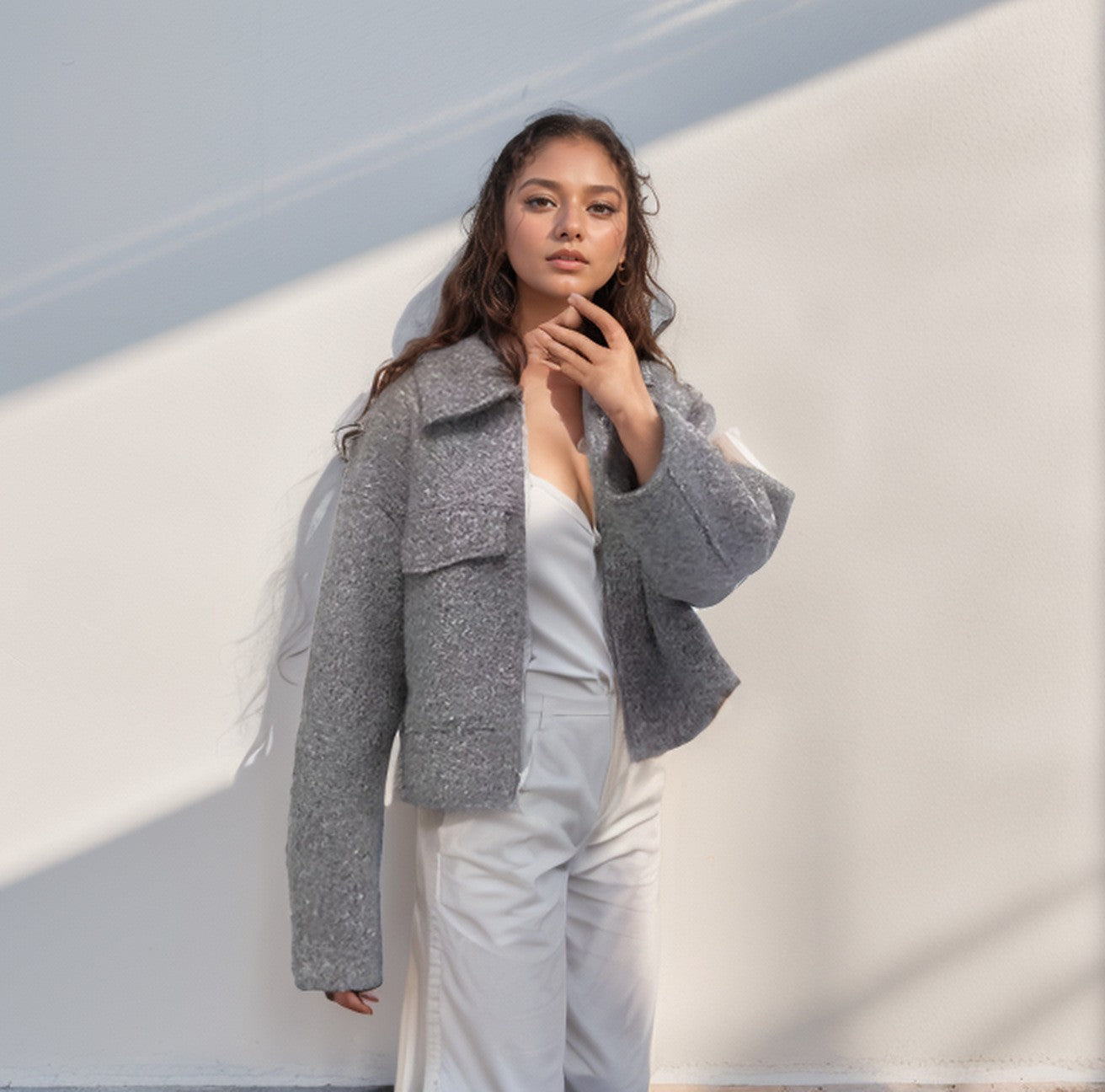 Woolen Coat Women Fashion Short Jacket Turn-down Collar Coats Warm Wool Jackets Zip Outerwear Autumn Winter Clothing Overcoat