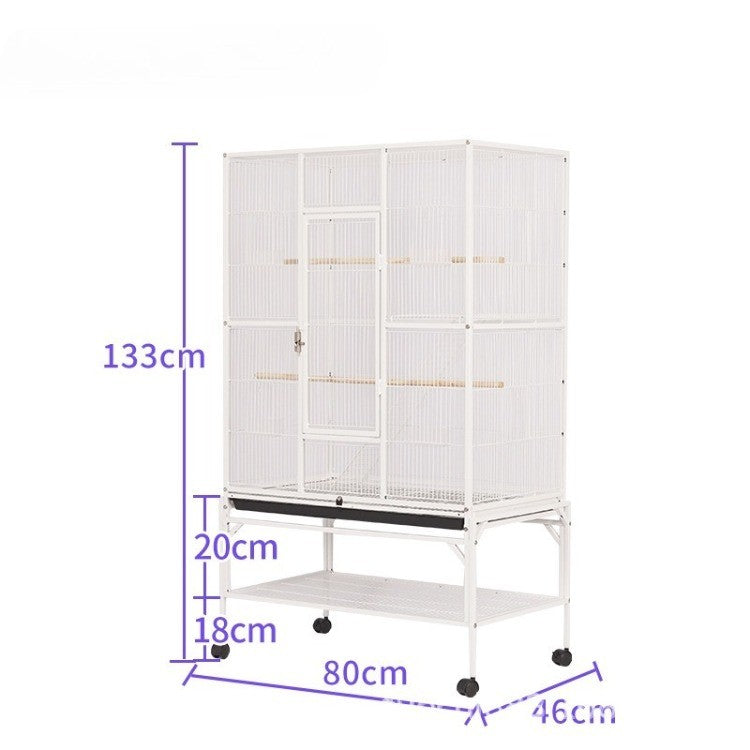 80x46x133CM Gaiola de Papagaio de Luxo Grande Multi-camadas com Grande Espaço Caixa de Ferro para Papagaio Estorninho Xuanfeng com Gaiola para Pássaros