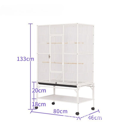 80x46x133CM Gaiola de Papagaio de Luxo Grande Multi-camadas com Grande Espaço Caixa de Ferro para Papagaio Estorninho Xuanfeng com Gaiola para Pássaros