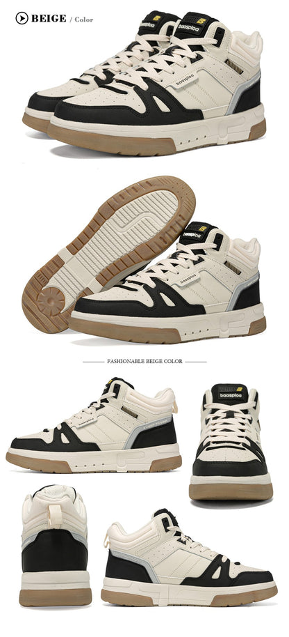 Baasploa Men Winter Sneakers Casual Skateboard Shoes for Men Comfort Plush Warm Cotton Shoes Non-Slip Outdoor Male Sneakers