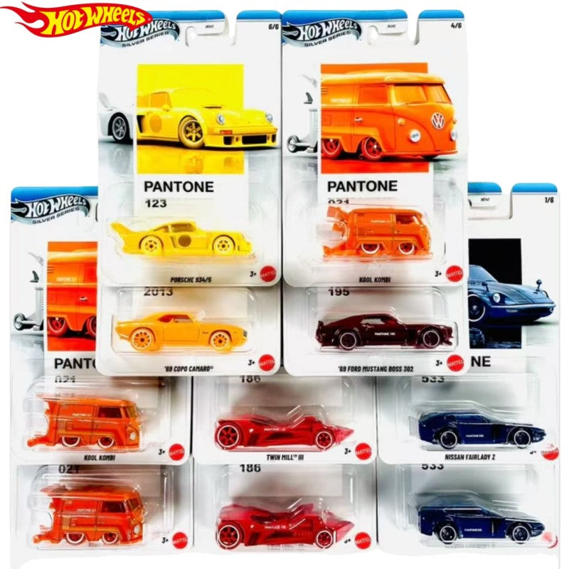Hot Wheels PANTONE COLOR INSTITUTE JKY47 Silver Set Porsche Camaro Kombi Mustang Nissan 1/64 Alloy Die-cast Car Model Collection