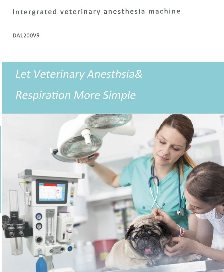 Máquina de Anestesia Veterinária Integrada DA1200V9 com Aquecimento de Circuito Respiratório para Animais de Estimação e Fonte Dupla de Ar Inteligente