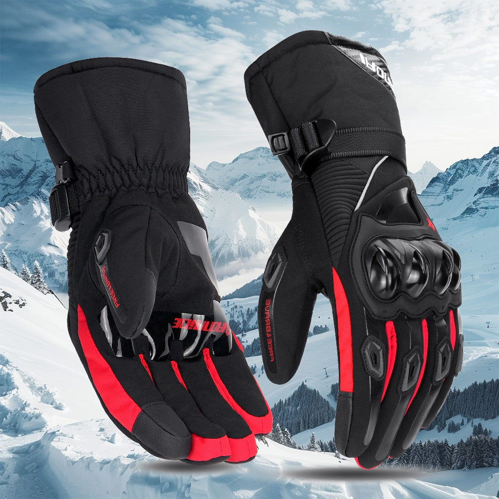 Luvas de Moto de Dedo Inteiro à Prova de Vento para Motoqueiros, Luvas de Moto Impermeáveis com Tela Sensível ao Toque, Luvas de Motocross de Inverno