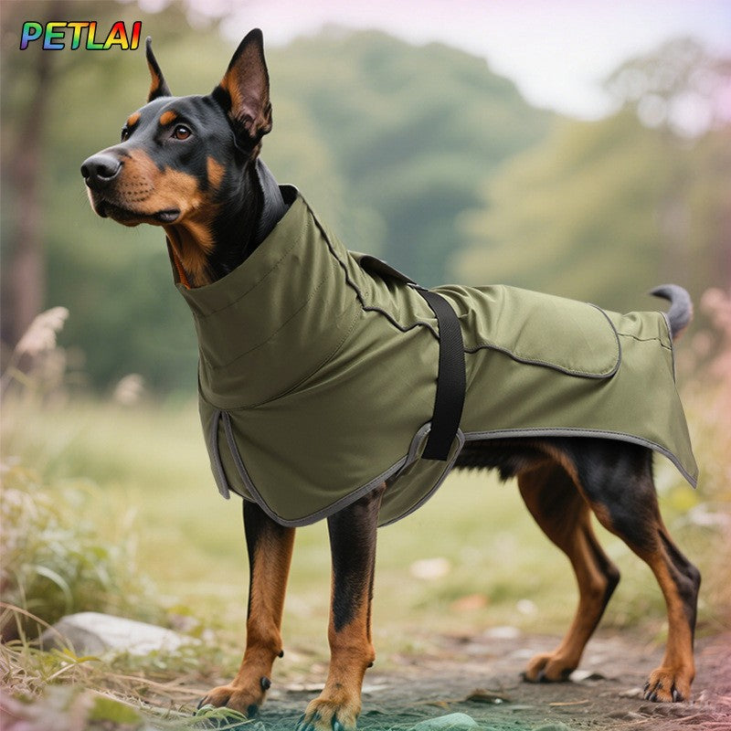 Roupas para Cachorros Jaqueta Externa Roupa Impermeável Capa de Chuva Casaco Roupa para Animais de Estimação Chuva Externa de Uso Duplo Roupa para Cães Grandes Roupa de Vento para Animais de Estimação