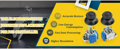 TMR Electromagnetic Joystick for PS5 Controller Thumbstick No-Drift Upgrade Replacement Kit Gamepad 3D Analog Sensor Accessories