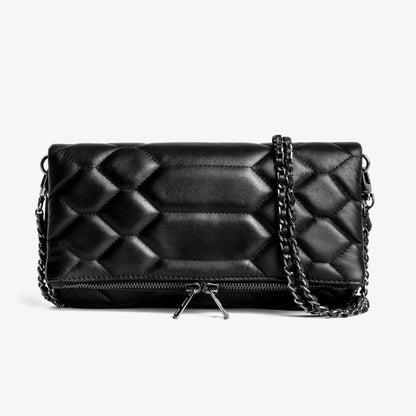 2025 New Women Shoulder Bag Black Embroidery Vintage Luxury Design Casual Wing Bag