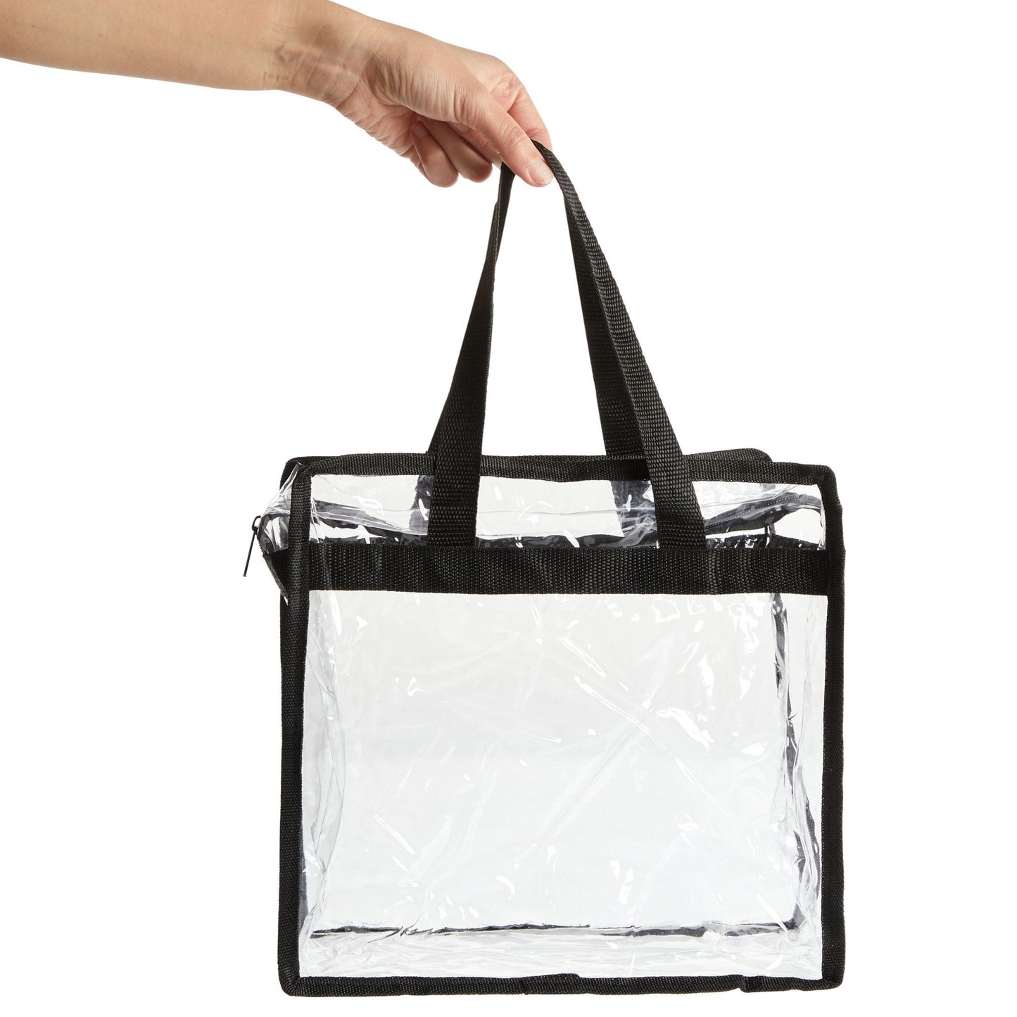 2Pcs Clear Tote Bags with Zipper Large Capacity Transparent Shoulder Bag Multipurpose Transparent Totes for  Work School Gym