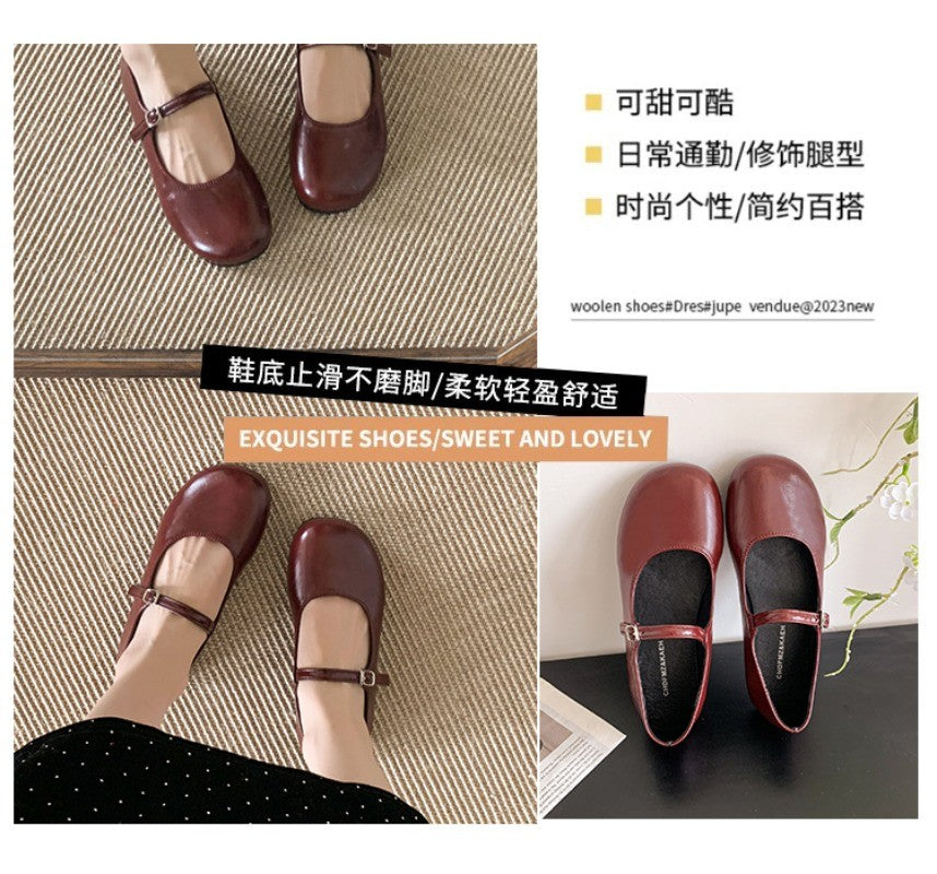 2025 New Elegant Comfortable and Versatile Woman Round Toe Lady Barefoot Flats Elegant Soft Sole Ballerina Party Mary Jane Shoes