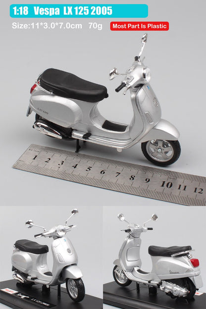Maisto 1/18 Piaggio Vespa Scooter 98 PK 125 GTR P150X 300 MP5 Primavera GTS 125CC 150CC 946 Moto Miniatura de Brinquedo de Metal