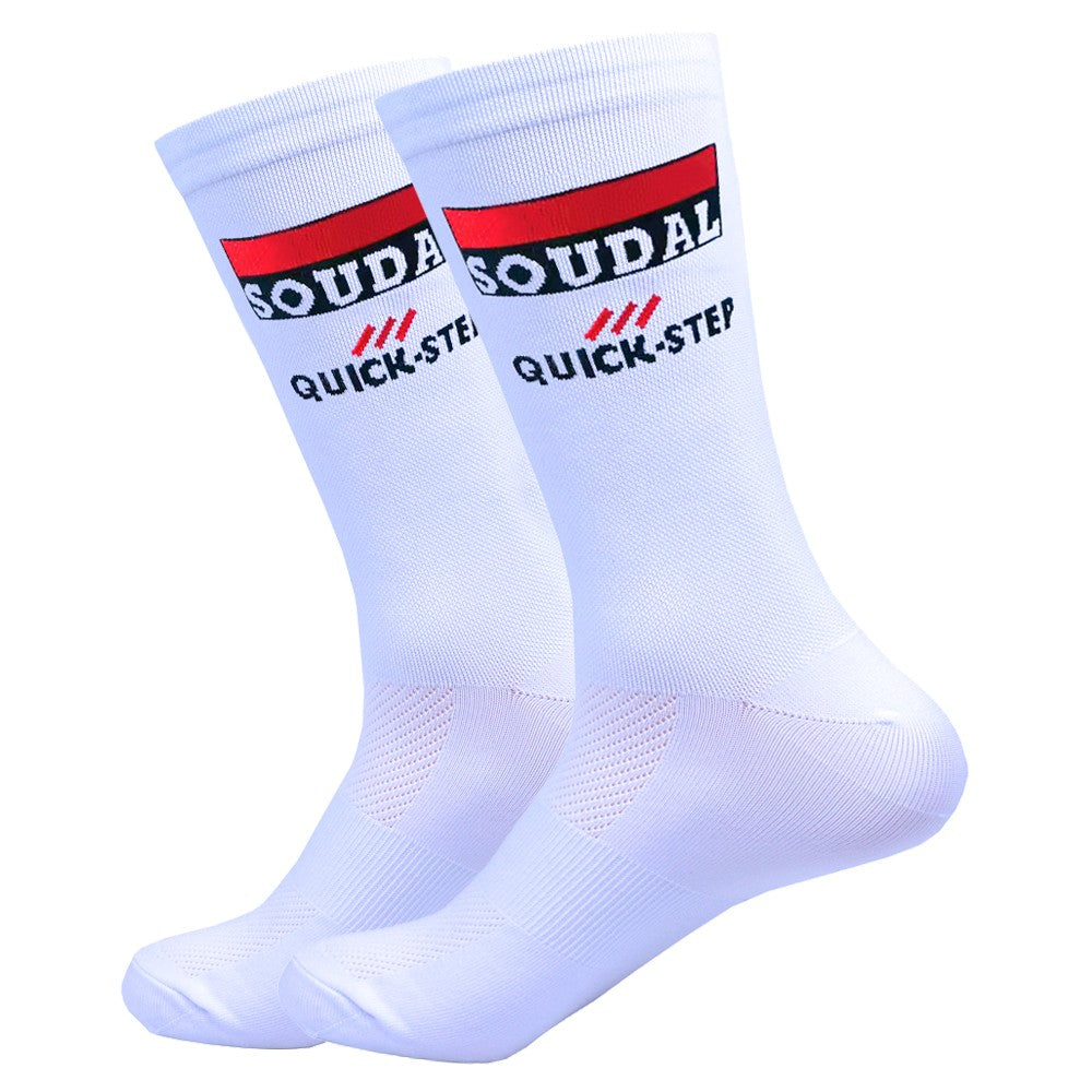 New White UAE Team INEOS Cycling Socks Non Slip Soccer Socks Cushioned Breathable For Running Basketball Bike Sports Grip Socks