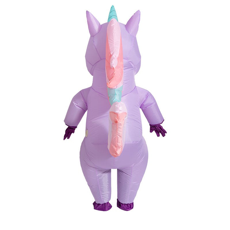Inflatable Unicorn Costume Adult Kids Rainbow Halloween Costumes for Wommen Men Adult Carnival Mascot Christmas Cosplay