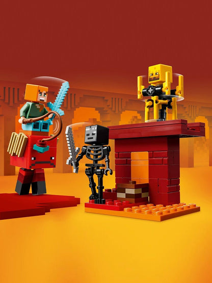 Lego 21266 Batalha do Lago de Lava Minecraft Série 2025 Blocos de Montar Infantis Novos
