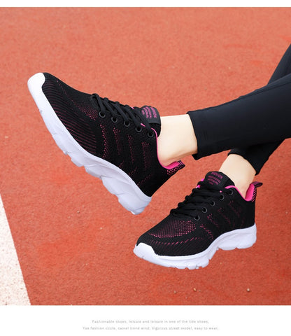 Novos Tênis Femininos Casuais Sapatos da Moda Respiráveis para Caminhada em Malha Sapatos Baixos Femininos 2024 Tenis Feminino Branco Sapatos esportivos femininos