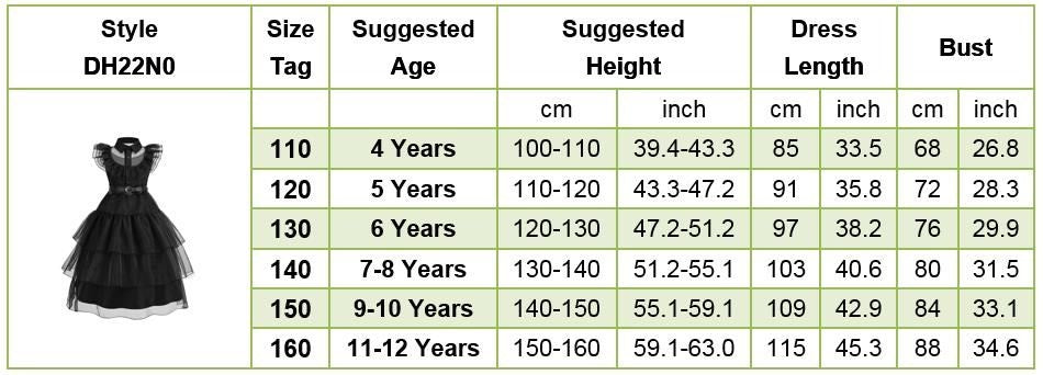 Girls Princess Dress Child Birthday Party Layered Disguise Kids Cosplay Halloween Fantasy Dark Gothic Dancing Costume 4-12Years