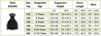 Girls Princess Dress Child Birthday Party Layered Disguise Kids Cosplay Halloween Fantasy Dark Gothic Dancing Costume 4-12Years