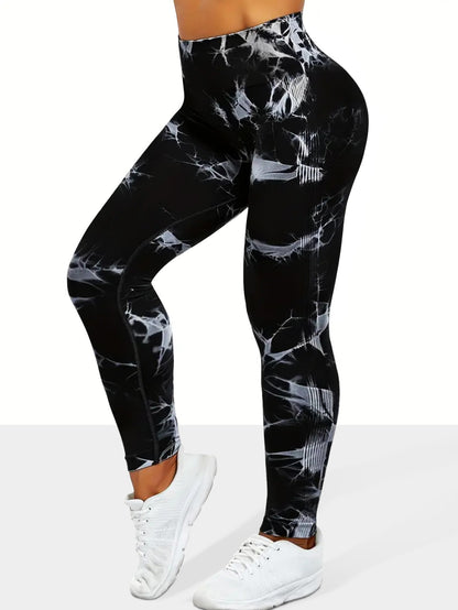 Women's Seamless Tie-dye Yoga Pants High Waist Soft Comfortable Gym Fitness Sportswear Workout Leggings Tights