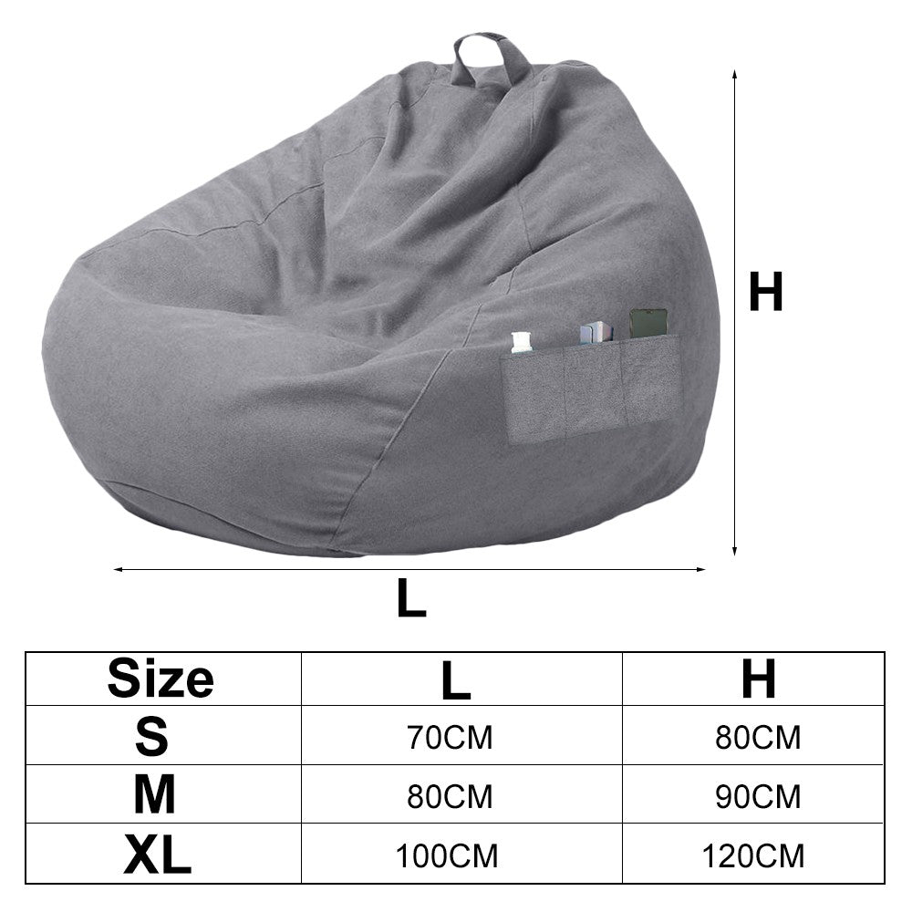 Large Bean Bag Lazy Seat Chair Sofa Cover Couch Soft Fluffy Breathable Adult Child Tatami Living Room Decorative Outdoor