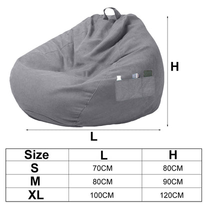 Large Bean Bag Lazy Seat Chair Sofa Cover Couch Soft Fluffy Breathable Adult Child Tatami Living Room Decorative Outdoor