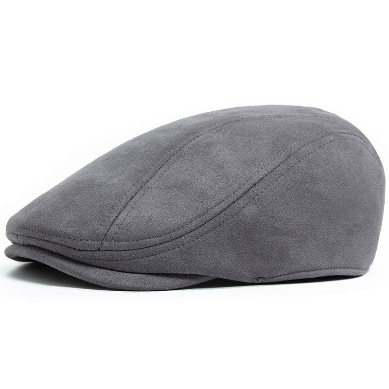 New Suede Autumn Winter Beret Fashion Vintage Men Women Newsboy Hat Casual Flat Visor Cap Berets For 54-58cm Head Circum Ference