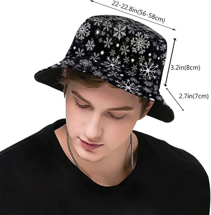 Funny Christmas Bucket Hat New Year Fisherman Hat for Women Men Packable Outdoor Travel Beach Sun Cap