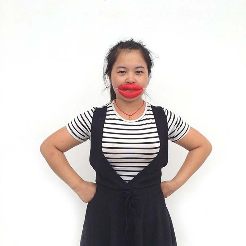 Props Jokes Sausage Red Lips Thick Halloween Funny Horror Latex Mask F1FB