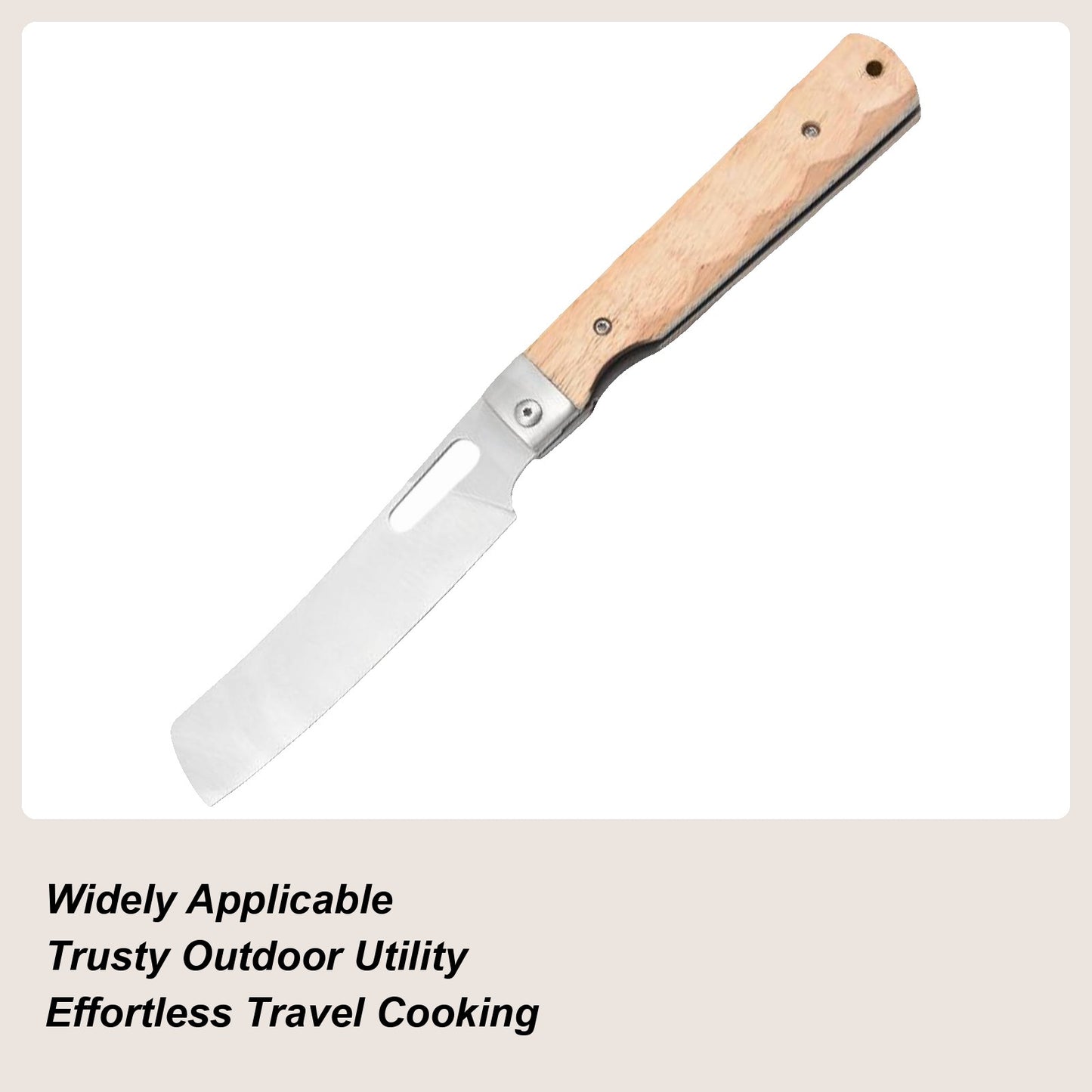 Facas de Cozinha Dobráveis em Aço Inoxidável Facas de Viagem com Cabo de Madeira Cutelo Ferramentas Profissionais para Cozinha Cozinhar Carne