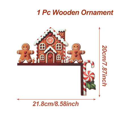 Christmas Gingerbread Man Wooden Door Frame Decoration Merry Christmas Decor for Home 2025 Navidad Xmas Ornament New Year 2026