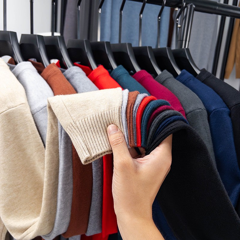 2025 New Men's Casual Sweater Round Neck Long Sleeve Knitted Sweater Diamond Pattern Fashion Versatile Top