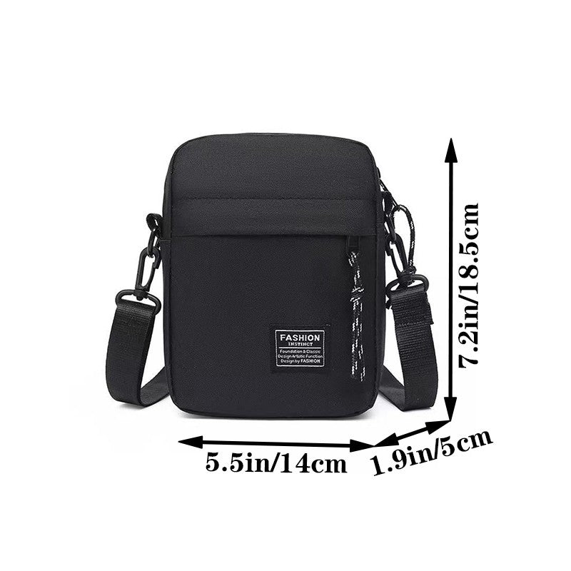 Men's Bag, Available in Single Shoulder or Cross-Body Design, Suitable for Daily Use during School Made of Nylon Material