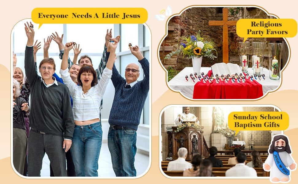 20-200PCS Little Jesus Figures Mini Jesus Figurines in Bulk Hide and Seek Religious Party Favor Sunday School Easter Egg Stuffer