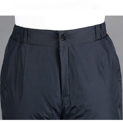 Calça Masculina Grossa de Inverno Corta-vento Quente Reta Acolchoada Algodão Elástico Forrada de Lã para Uso Externo