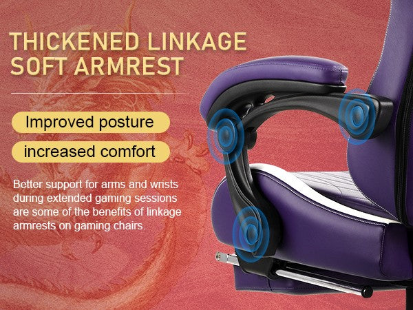 Cadeira Gamer GTPLAYER com Alto-falantes Bluetooth, Apoio para os Pés e Design Ergonômico, Cadeira de Escritório e para Videogame Série Dragão
