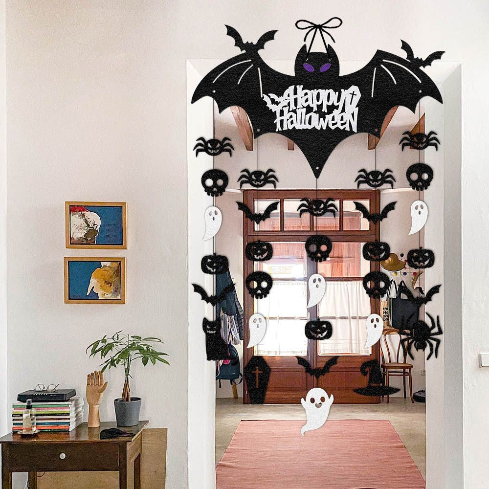 Halloween decoration pumpkin bat hanging decoration haunted house party decoration Halloween door hanging decoration