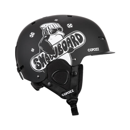 COPOZZ Novo Capacete de Esqui Unissex com Certificado, Meio-Coberto, Anti-impacto, Para Adultos e Crianças, Segurança na Neve, Capacete de Snowboard