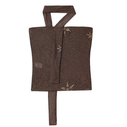 HXAO Women's Pants 2025 Beaded Tulle Pants For Woman Baggy Sequin New In Pants Spring Summer Semi Sheer Women's Trousers 088