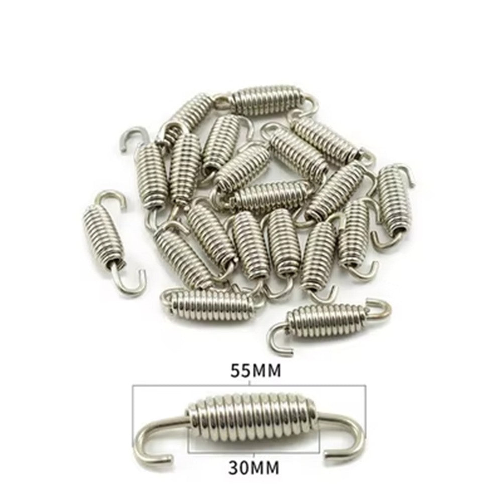 slip-on 2PC Universal Motorcycle Exhaust Spring Hooks Stainless Steel Exhaust Front Middle Link Pipe Rotatable Metal Springs