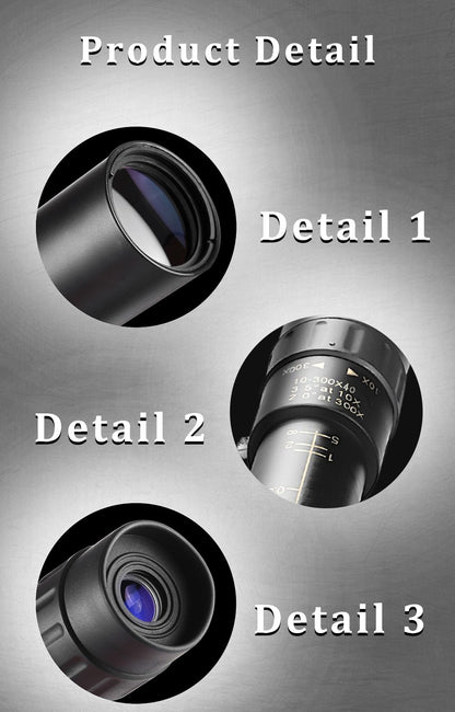 Telescópio com Zoom 10-300x40 HD 4K Binóculos Potentes Portáteis Longo Alcance Monocular Profissional BAK4-Prismático Para Caça e Acampamento