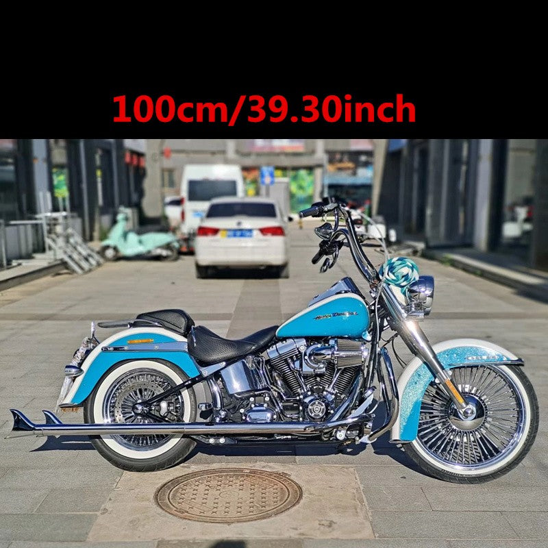 Black Chrome Dual Exhaust System Muffler For Harley Softail Heritage Classic Fat Boy Deluxe Slim Cross Bones 1997-2017